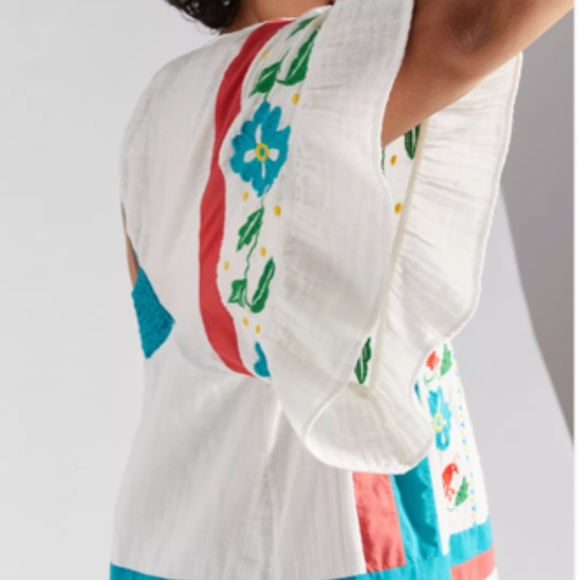 Anthropologie Seen Worn Kept Embroidered Tunic Blouse Size 4 - Picture 5 of 10